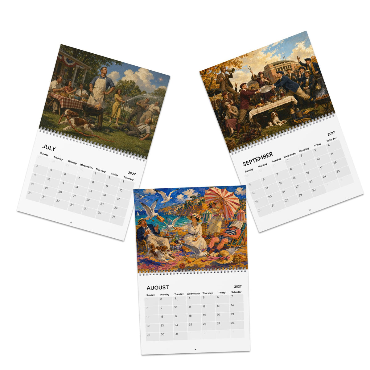 Fine Art Poor Behavior 2027 Wall Calendar | Funny Retro Art, Cocker Spaniel Dog