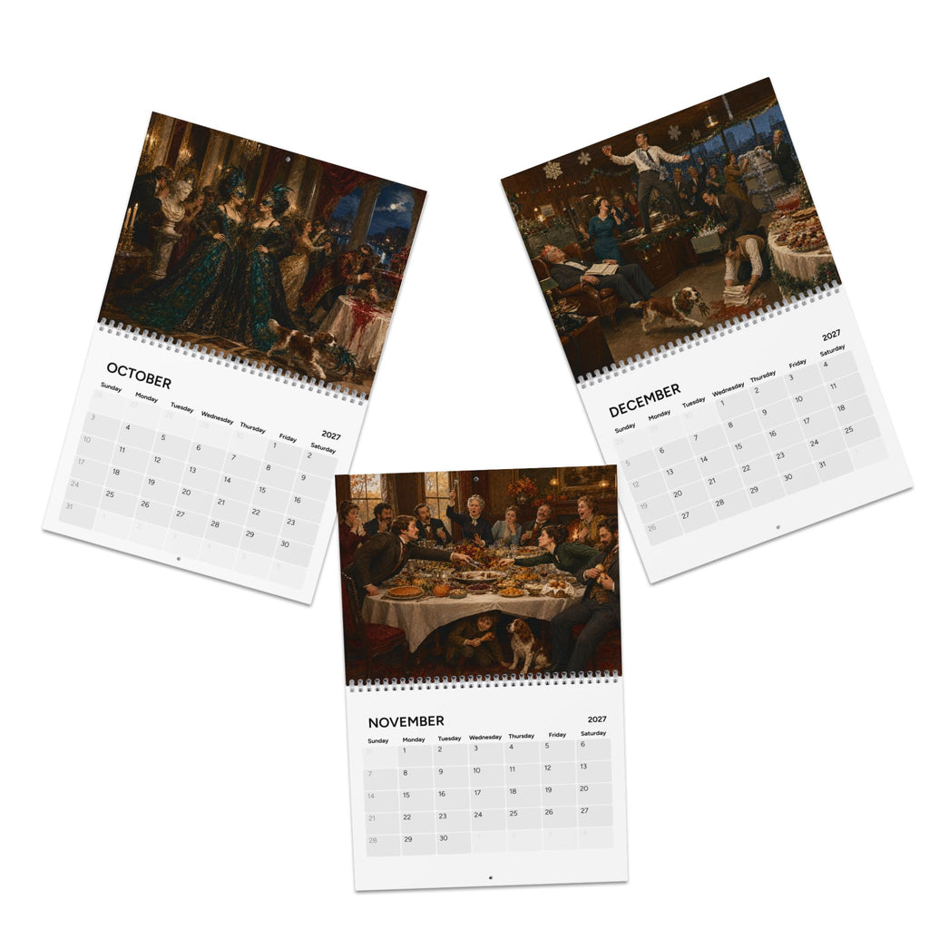 Fine Art Poor Behavior 2027 Wall Calendar | Funny Retro Art, Cocker Spaniel Dog
