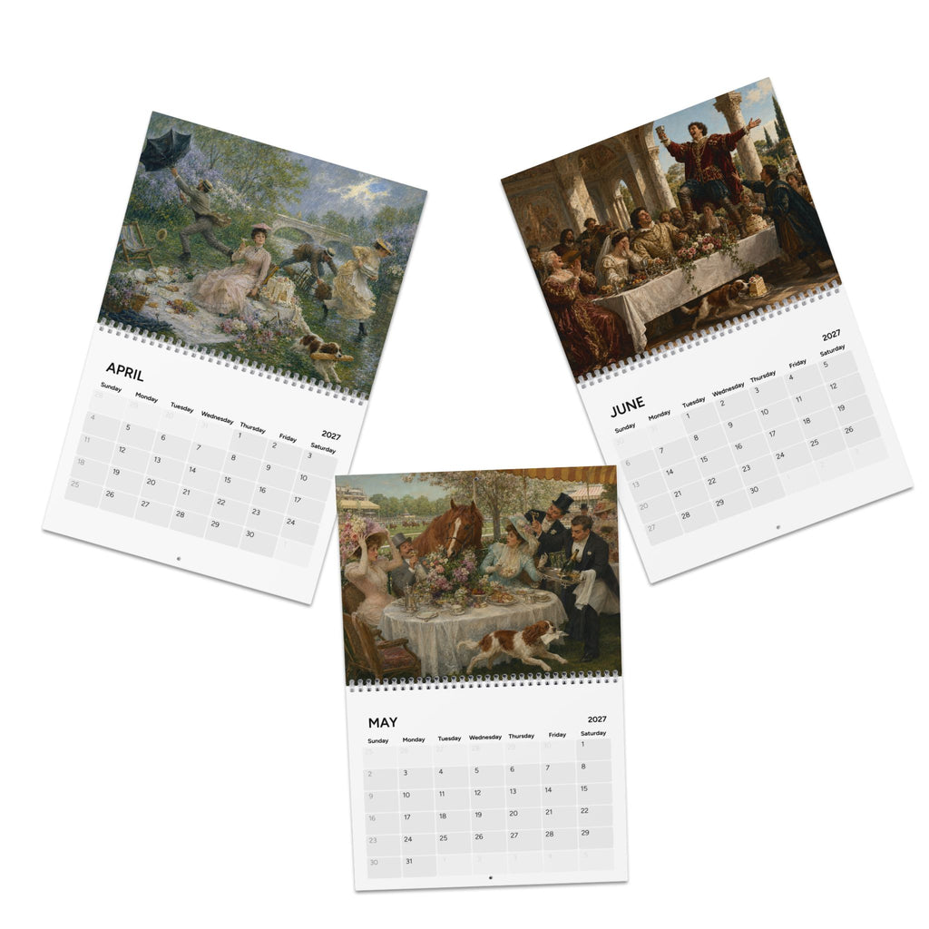 Fine Art Poor Behavior 2027 Wall Calendar | Funny Retro Art, Cocker Spaniel Dog
