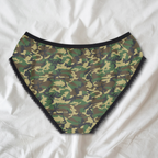 Camo Pattern Lace-Trim Women's Briefs | Camouflage Underwear Lingerie Panties