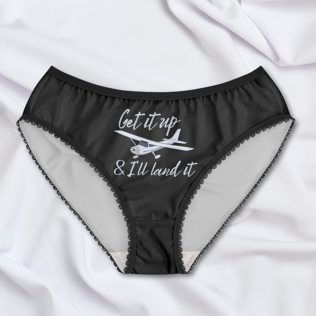 Aviator Briefs — "Get it up & I'll land it" Women's Printed Panties