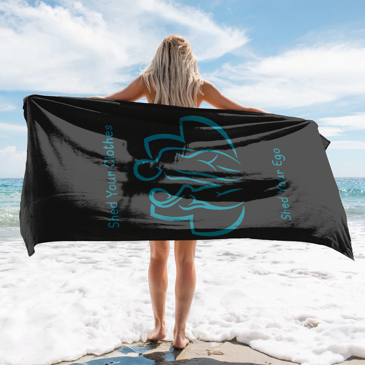 Shed Your Clothes Shed Your Ego Beach Towel | Fun Towel for Nudists and Naturist