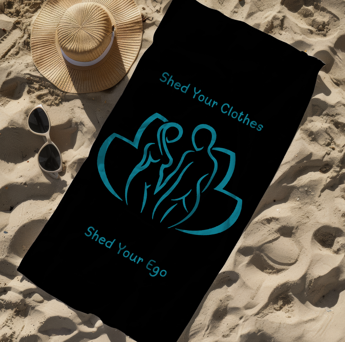 Shed Your Clothes Shed Your Ego Beach Towel | Fun Towel for Nudists and Naturist