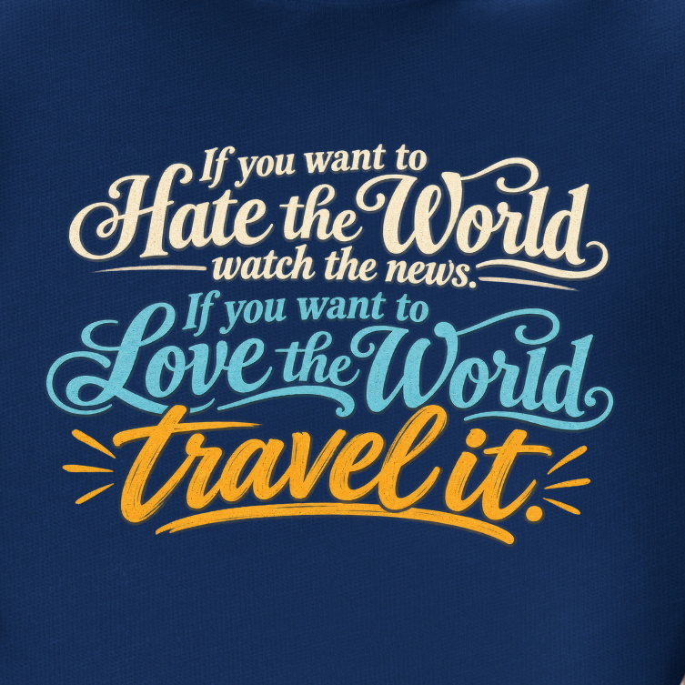 Travel Lover T-Shirt — "If You Want to Hate the World Travel It" Vintage Travel Tee