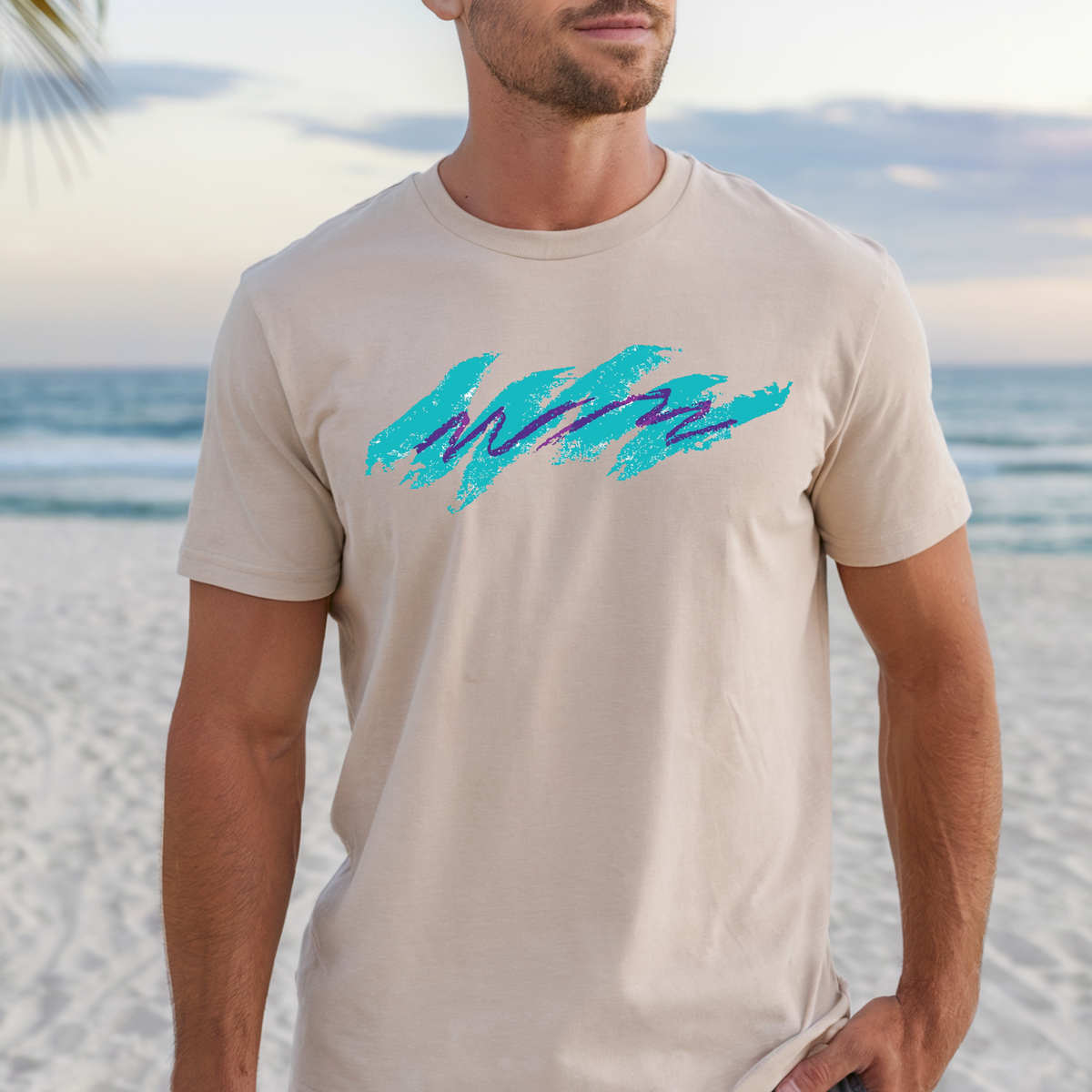 T-Shirt — Retro Teal Jazz Cup Wave Graphic