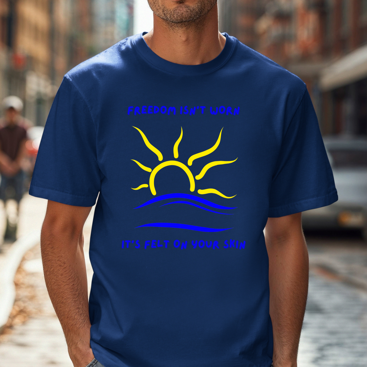 Freedom Isn't Worn It's Felt On Your Skin T-Shirt, Nudist and Naturist Shirt, Fun Beachwear Tee