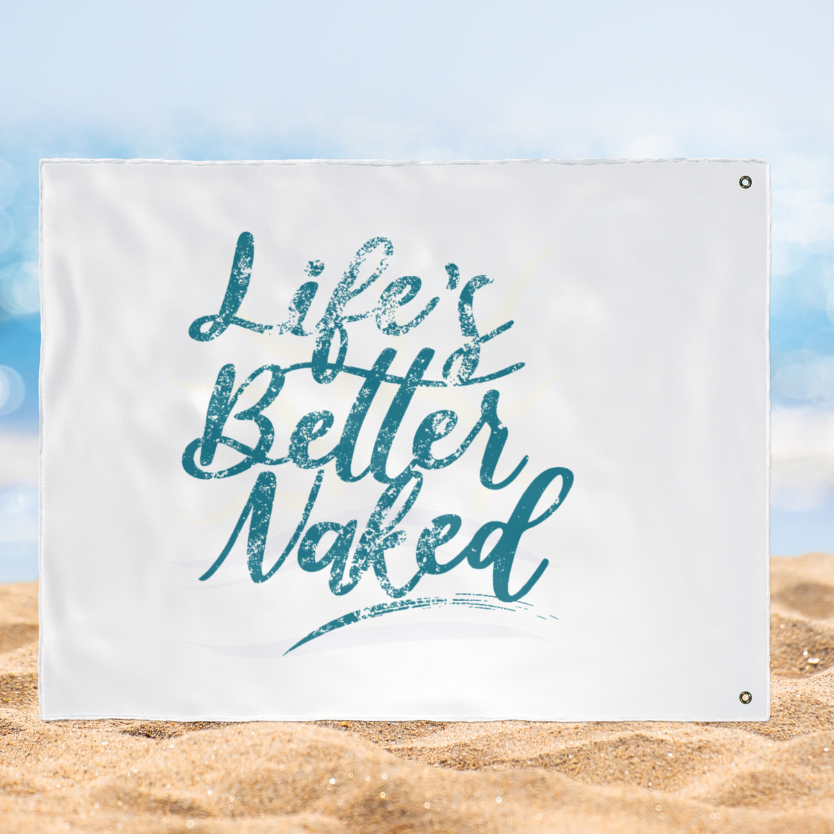 Life's Better Naked double-sided Flag, Naturist and Nudist Penant, Beach or Yard