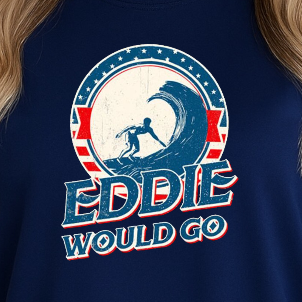 Eddie Would Go surfer logo T-shirt | Retro Surf Tee, Eddie Aikau Surfing Legend Shirt