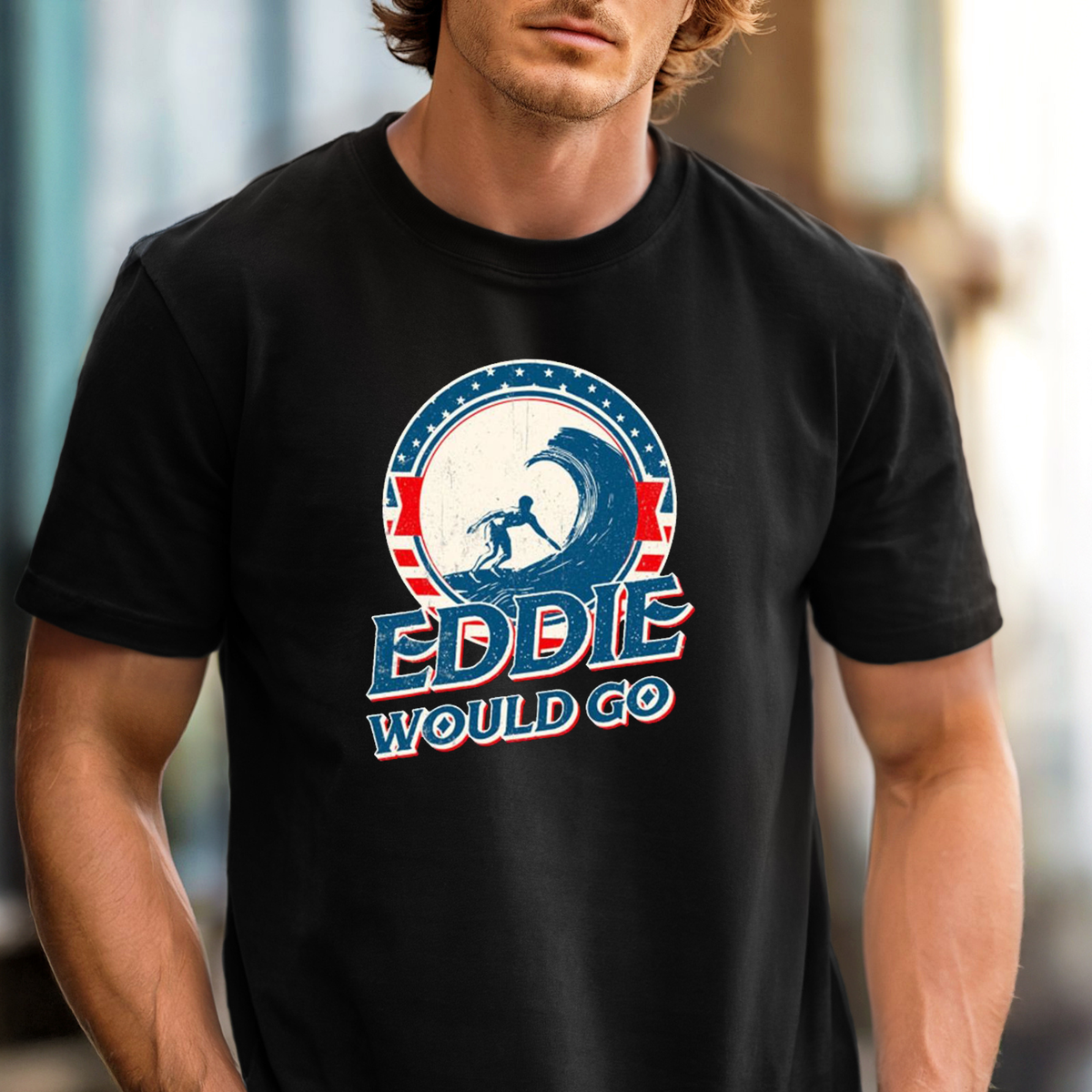 Eddie Would Go surfer logo T-shirt | Retro Surf Tee, Eddie Aikau Surfing Legend Shirt