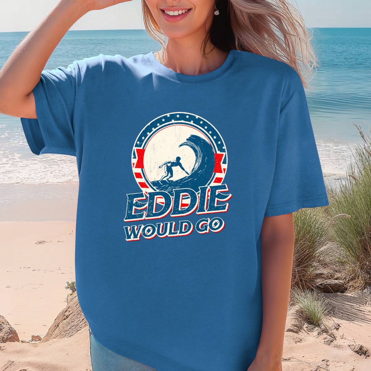 Eddie Would Go surfer logo T-shirt | Retro Surf Tee, Eddie Aikau Surfing Legend Shirt