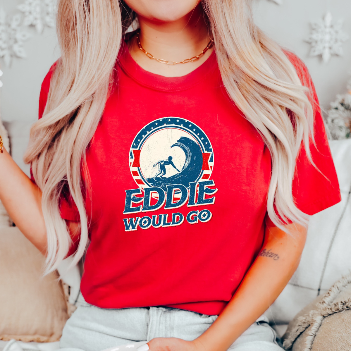 Eddie Would Go surfer logo T-shirt | Retro Surf Tee, Eddie Aikau Surfing Legend Shirt