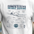 Competitive Skinny Dipping Diagram T-Shirt | Funny Nudist and Naturist Swimming Science Tee