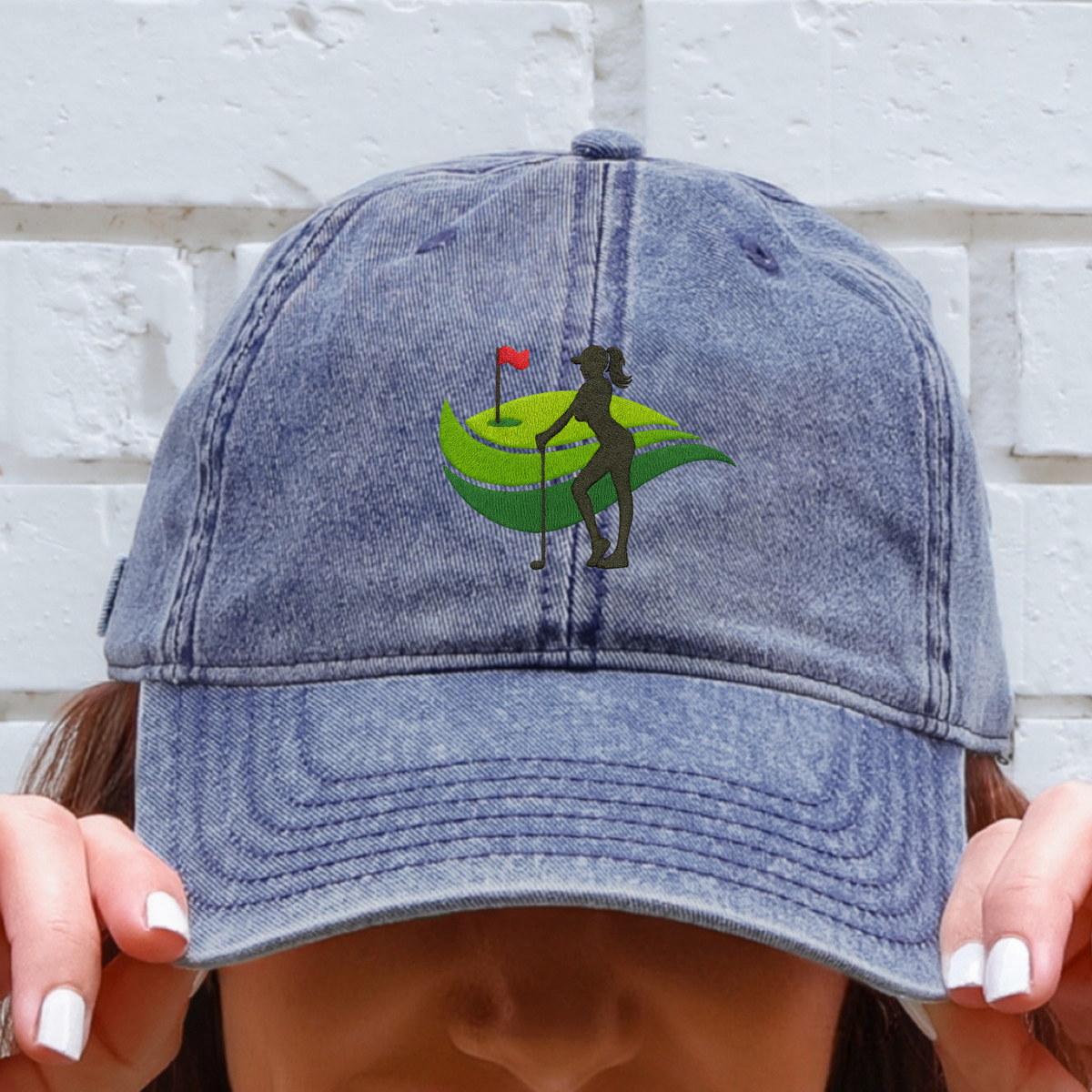 Embroidered Golf Naked Cap, Fun Golfing Hat, Gift for Golfer, Nudist Baseball Cap