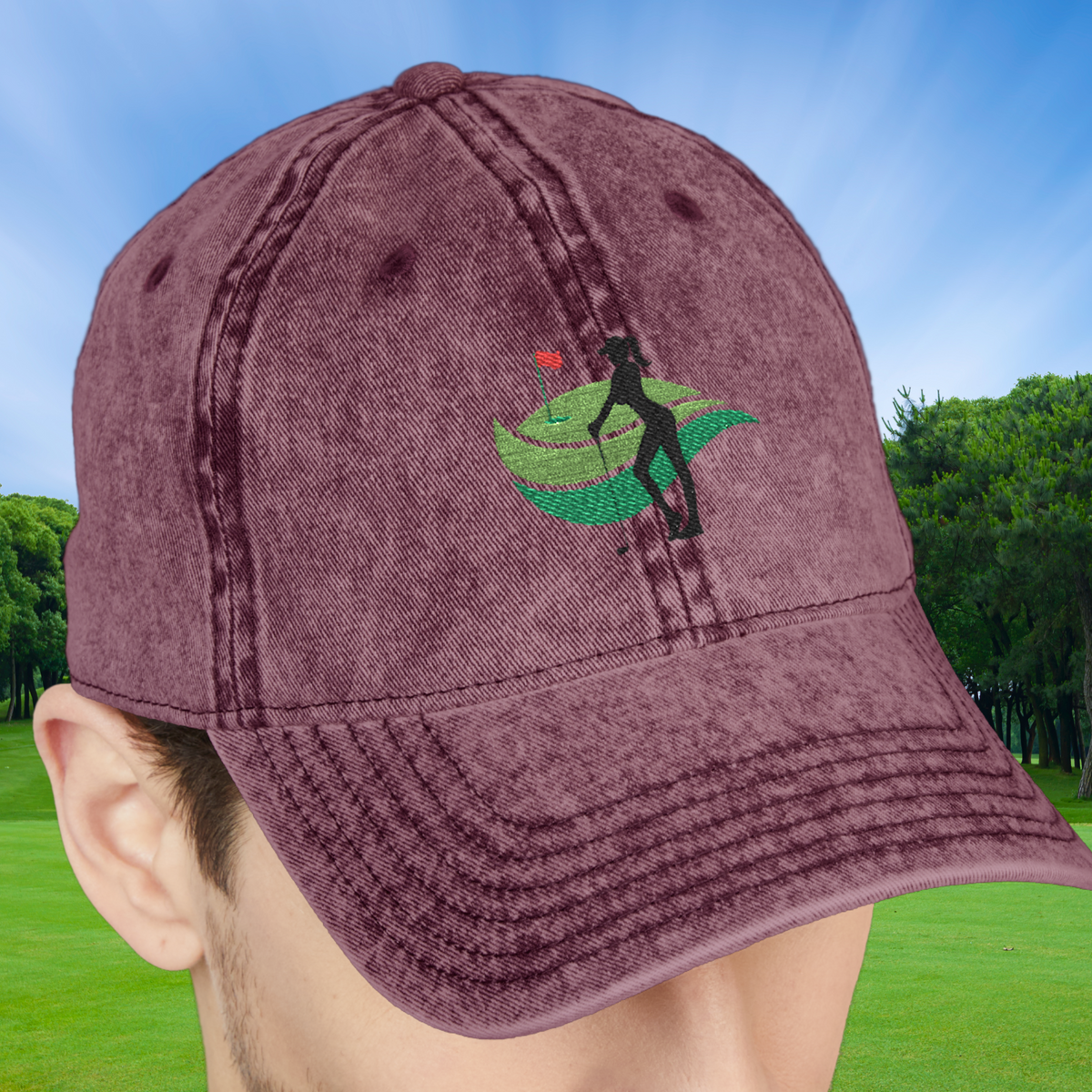Embroidered Golf Naked Cap, Fun Golfing Hat, Gift for Golfer, Nudist Baseball Cap