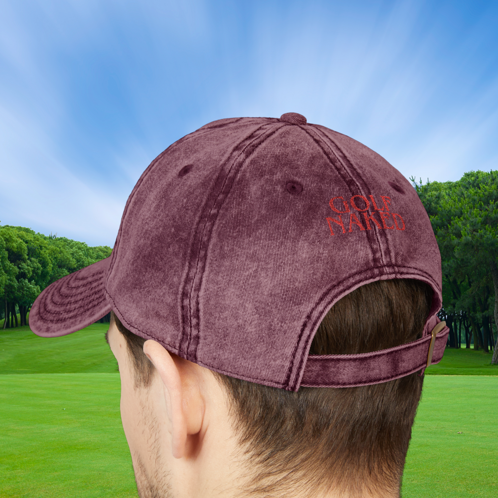 Embroidered Golf Naked Cap, Fun Golfing Hat, Gift for Golfer, Nudist Baseball Cap