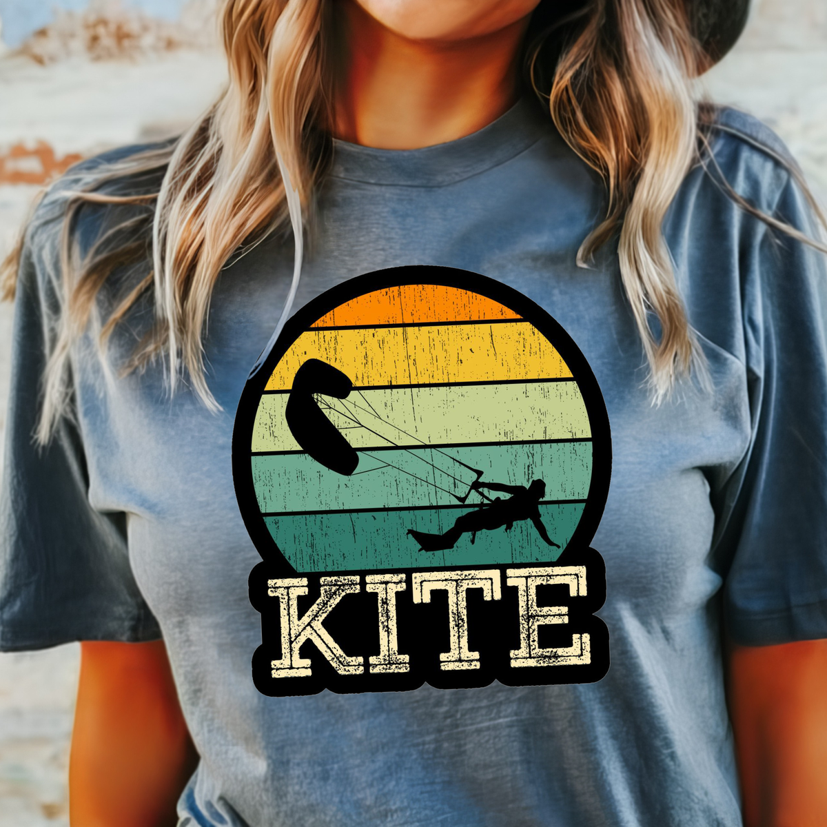 Retro Kiteboarding Sunset T-shirt | Kite Board Enthusiast Tee, Beach Shirt