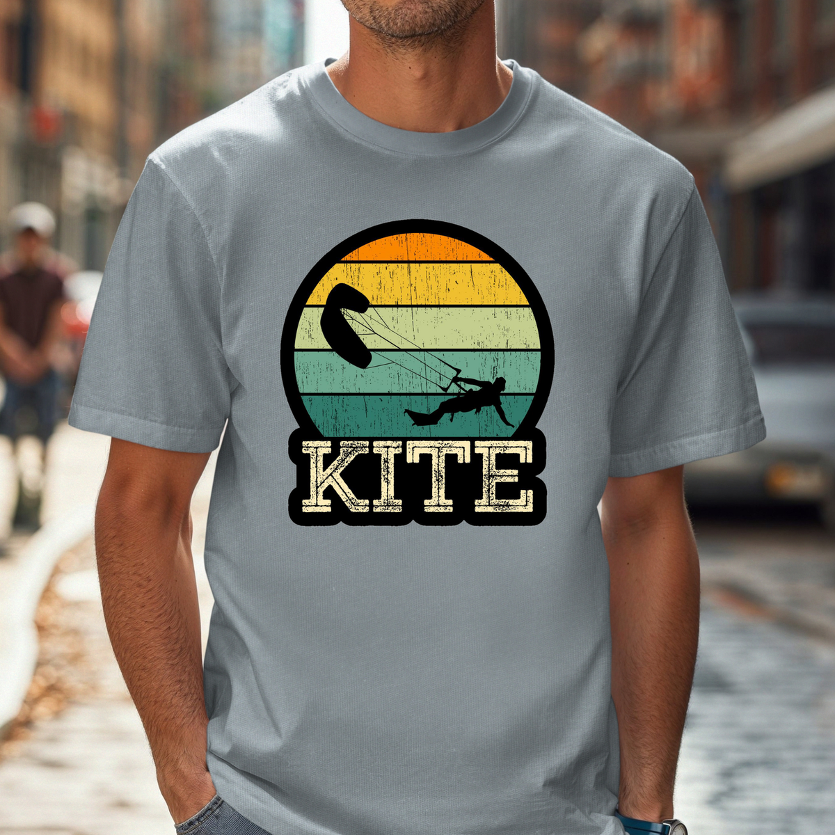 Retro Kiteboarding Sunset T-shirt | Kite Board Enthusiast Tee, Beach Shirt