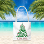 Christmas Tropical Tote Bag | Mele Kalikimaka Holiday Tote, Festive Parrots Carry All