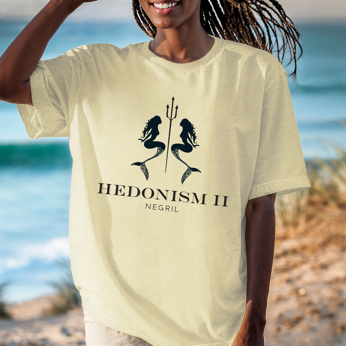 Hedonism II Mermaid Trident Tee | Retro Resort Graphic T-Shirt, Jamaica Shirt