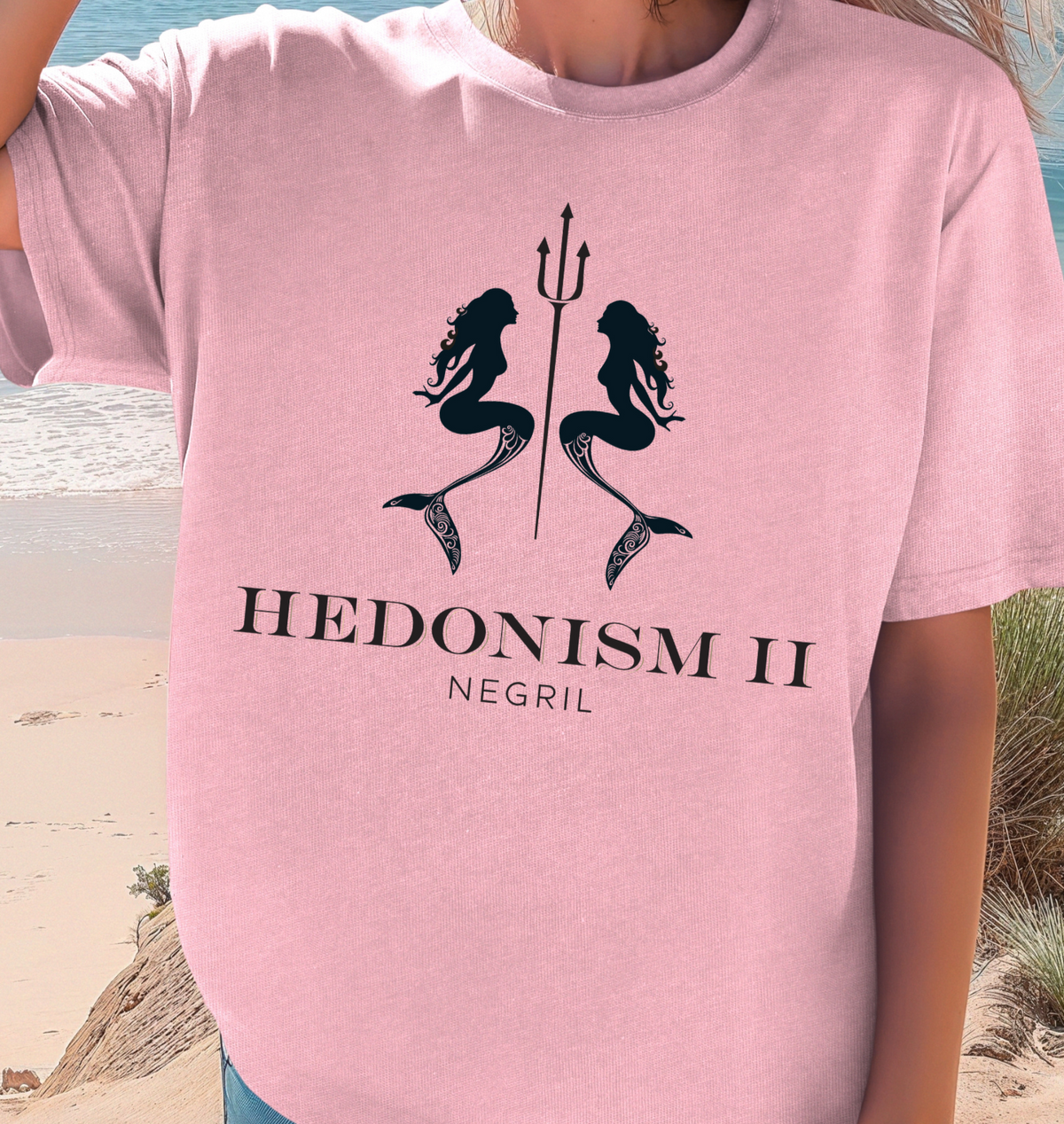 Hedonism II Mermaid Trident Tee | Retro Resort Graphic T-Shirt, Jamaica Shirt