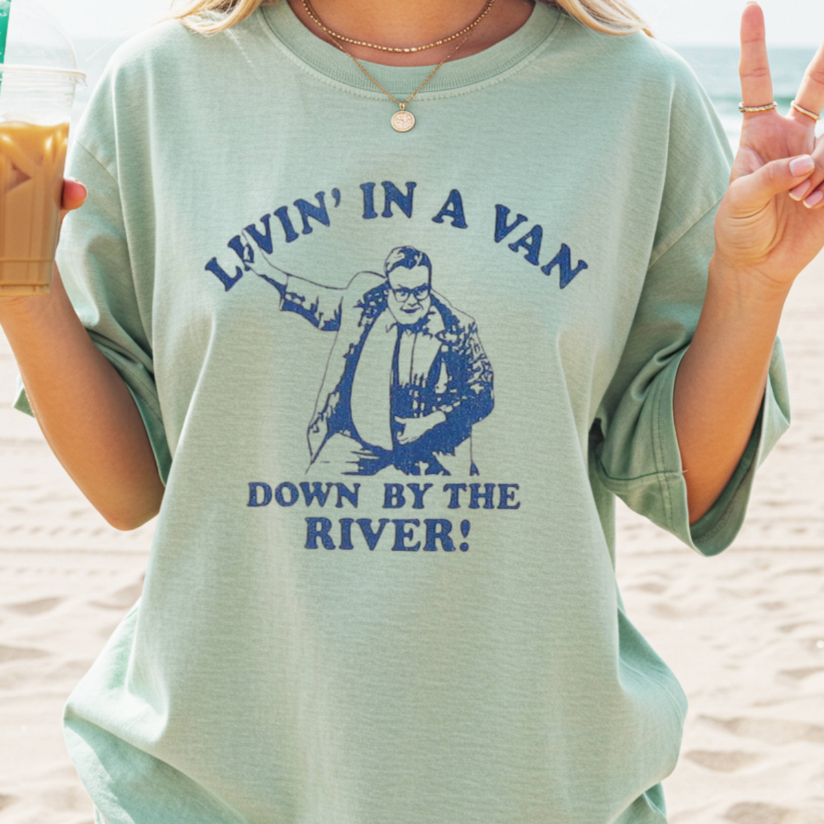 Livin' in a Van Down By the River Tee, Matt Foley T-Shirt, Chris Farley SNL