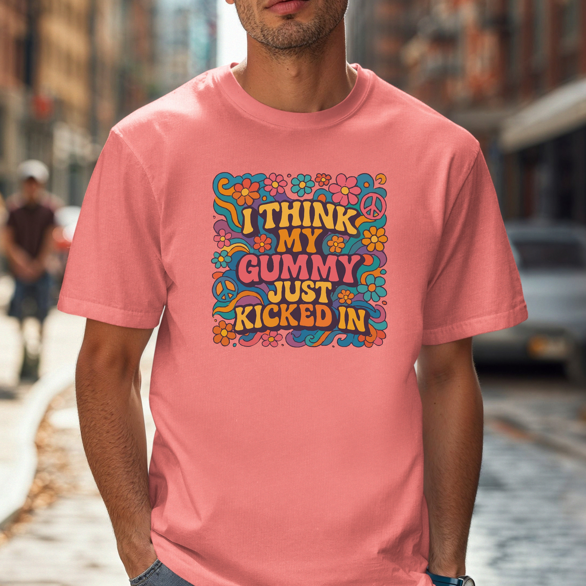 'I Think My Gummy Just Kicked In' T-shirt | Retro Psychedelic Design Tee