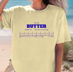 Salted Butter Graphic T-Shirt, Butter Stick Measurement Design Tee, Foodie Shirt