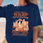 WKRP Turkey Drop T-shirt | Funny Thanksgiving Tee, Classic Sitcom Holiday Shirt