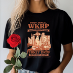 WKRP Turkey Drop T-shirt | Funny Thanksgiving Tee, Classic Sitcom Holiday Shirt