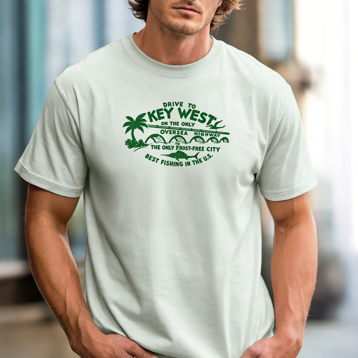 Key West Road Trip T-shirt | Retro 1940s Design Tee, Weathered Look Graphic