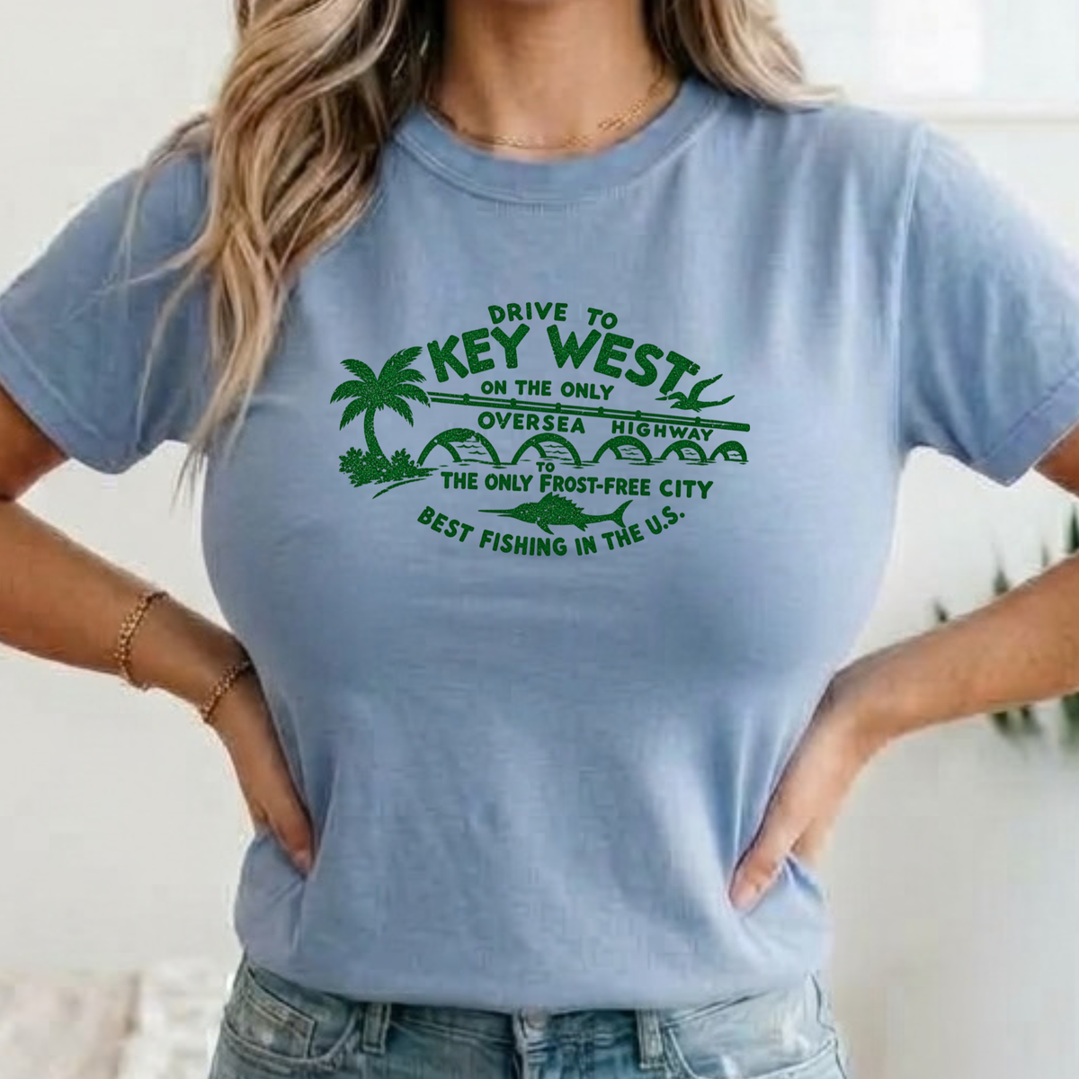 Key West Road Trip T-shirt | Retro 1940s Design Tee, Weathered Look Graphic