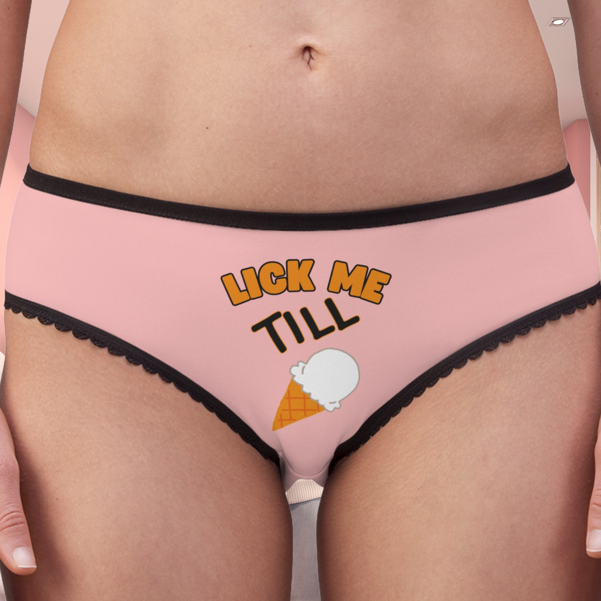 Funny 'Lick Me Till Ice Cream' Women's Briefs | Cheeky Ladies Lingerie Panties