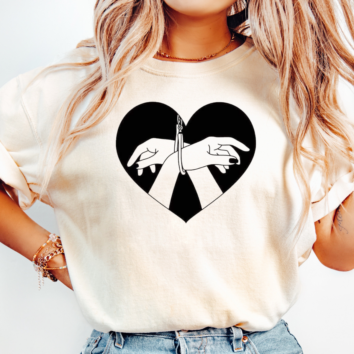 Handcuffed Hands Graphic T-Shirt, BDSM Shirt, Couples Tee