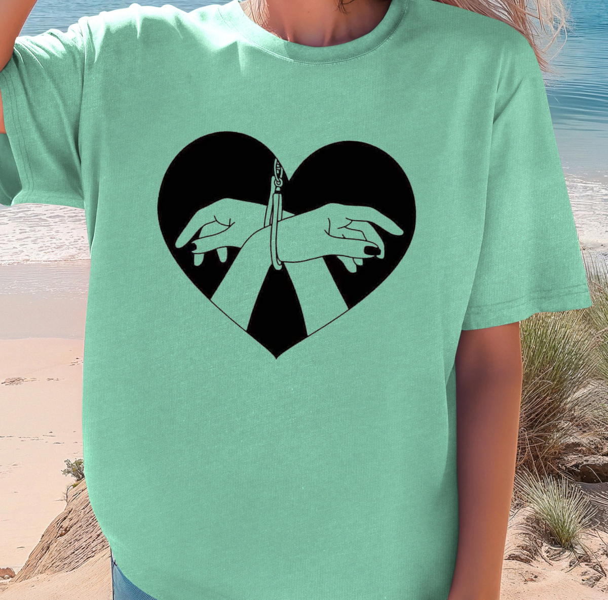 Handcuffed Hands Graphic T-Shirt, BDSM Shirt, Couples Tee