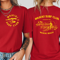 Waikiki Surf Club T-Shirt | Retro Beach Surfing Tee, Hawaii Surfer Design Shirt