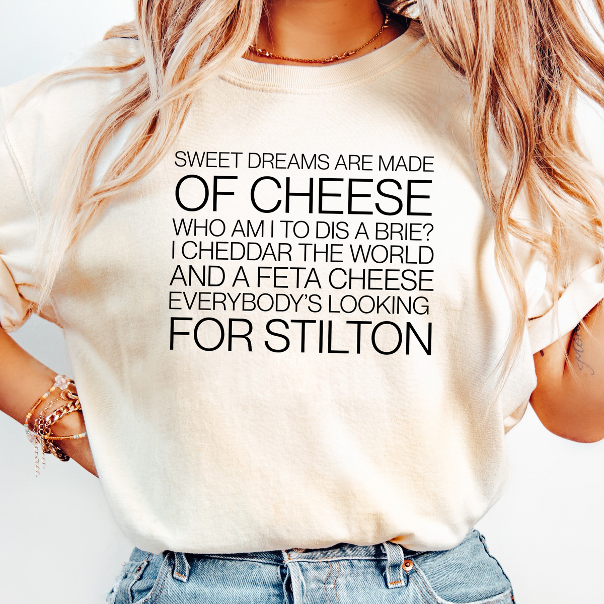 'Sweet Dreams Are Made of Cheese' T-Shirt | Funny Turophile Tee, Fromage Fanatic