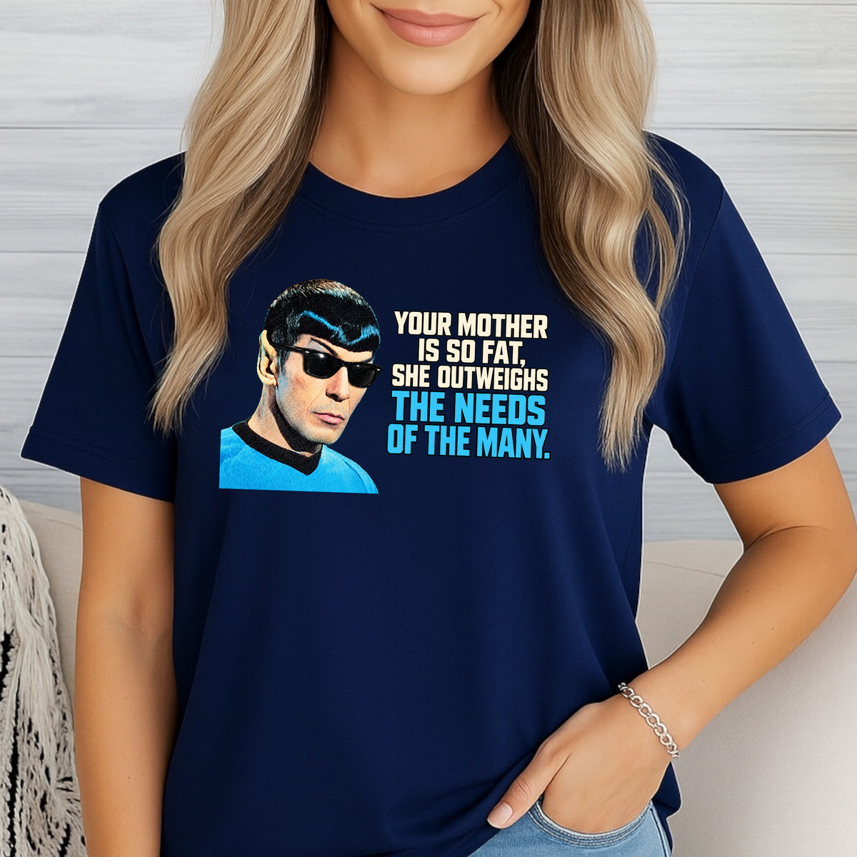 Funny Trek Inspired Tee | Spock Quote "Your Mother Is So Fat" Fun Sci-Fi T-Shirt