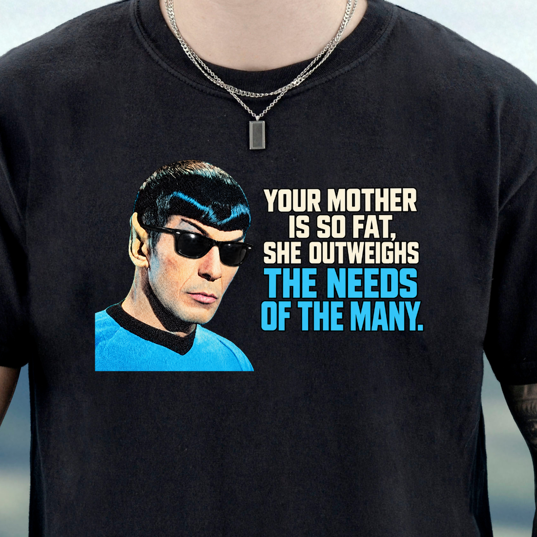 Funny Trek Inspired Tee | Spock Quote "Your Mother Is So Fat" Fun Sci-Fi T-Shirt