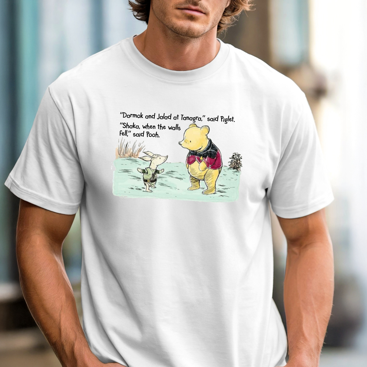 Pooh and Piglet Star Trek Inspired T-Shirt | Classic Sci-Fi Tee, Convention Top