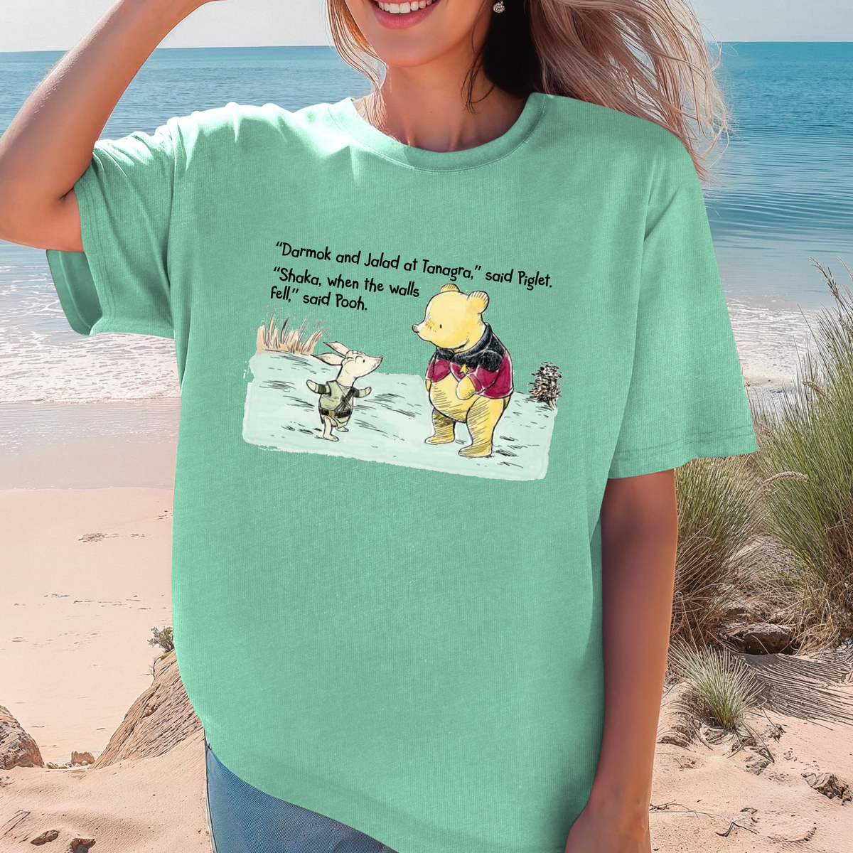 Pooh and Piglet Star Trek Inspired T-Shirt | Classic Sci-Fi Tee, Convention Top