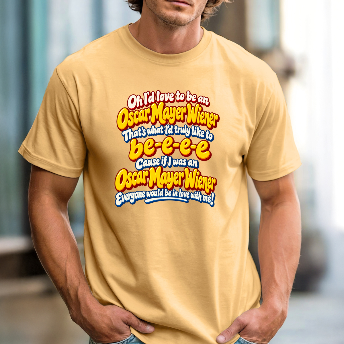 Funny Classic Wiener Lyrics T-Shirt | Fun Retro Novelty Tee, Night Out Top