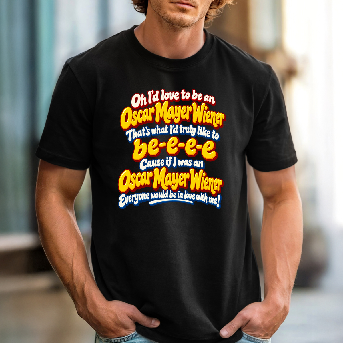 Funny Classic Wiener Lyrics T-Shirt | Fun Retro Novelty Tee, Night Out Top