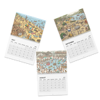 Happy Nude Year 2027 Calendar, Fun Cute Nudist Naturist Illustrated Celebrations