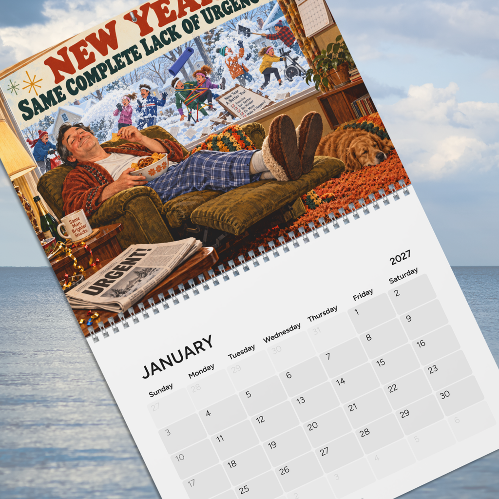 Happily Apathetic Blissfully Ignorant 2027 Wall Calendar | Funny Illustrations