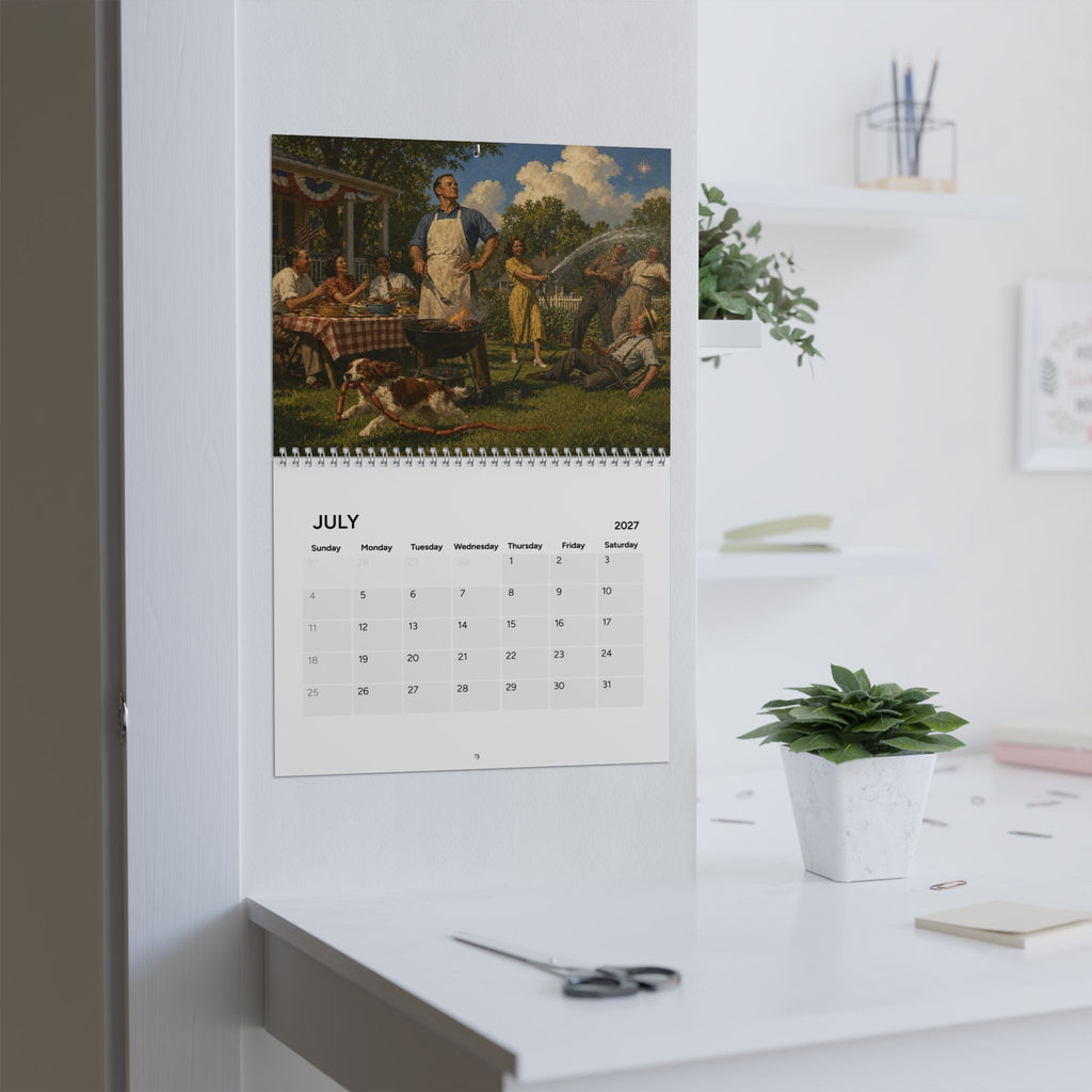 Fine Art Poor Behavior 2027 Wall Calendar | Funny Retro Art, Cocker Spaniel Dog