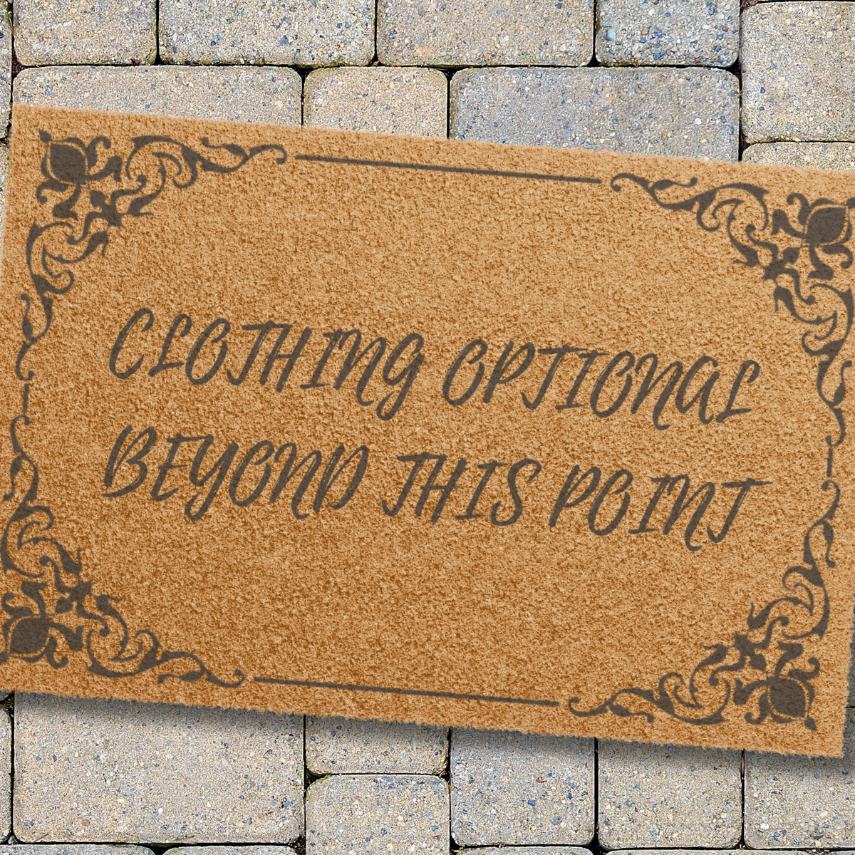 Clothing Optional Doormat | Funny Nudist Welcome Mat, Front Porch Entrance Rug