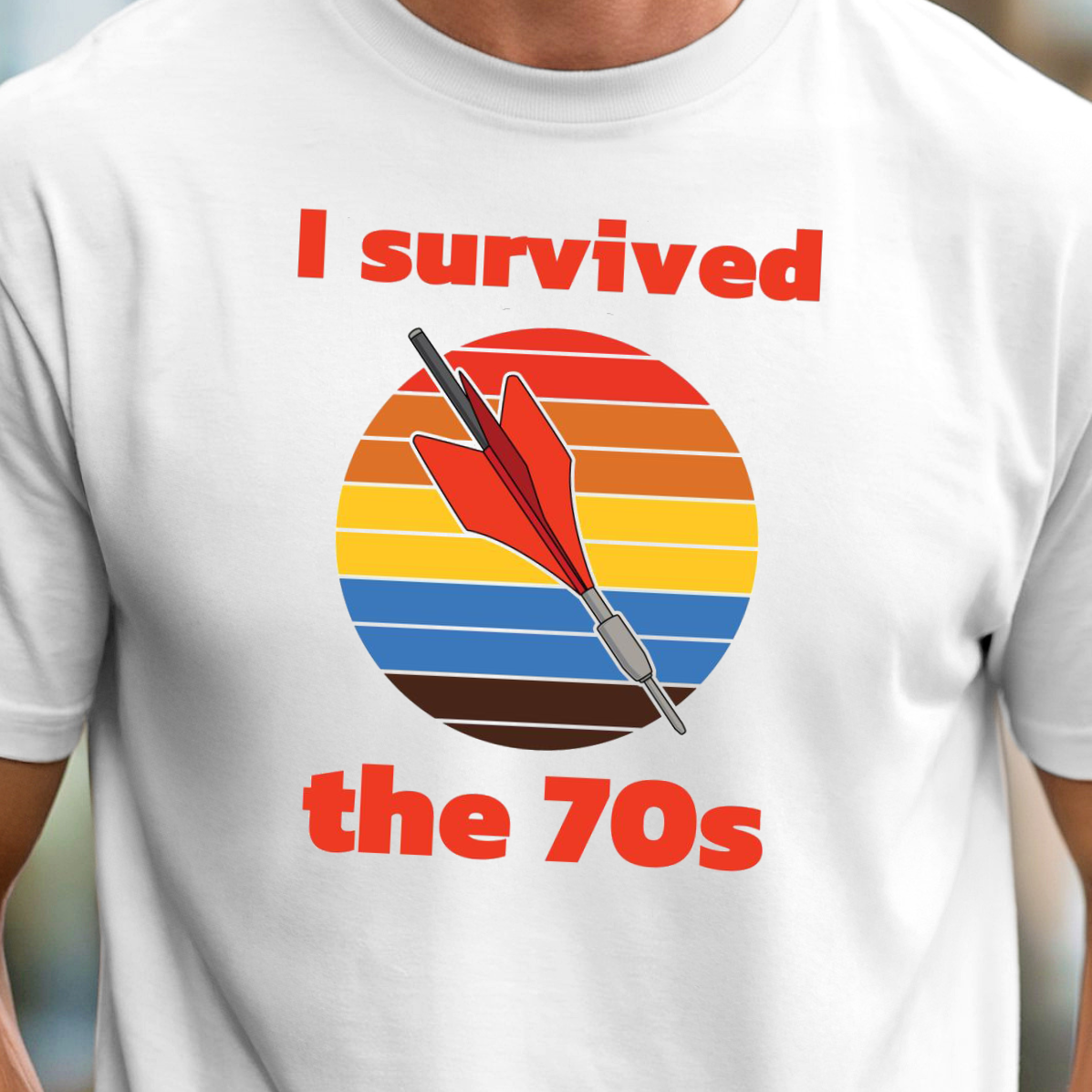 I Survived the 70s T-Shirt | Retro Sunset Vintage Graphic Tee, Lawn Darts