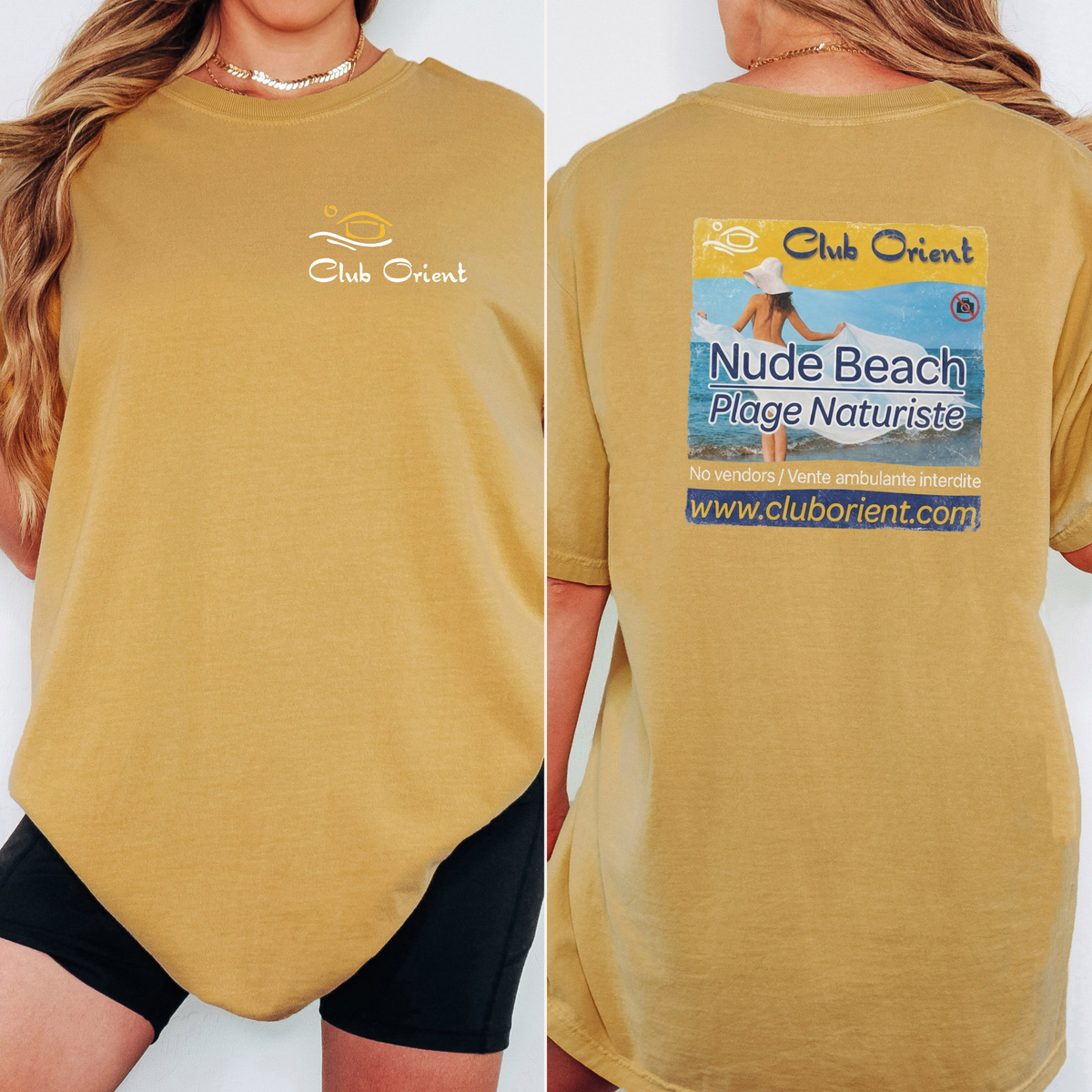 Club Orient Nude Beach T-Shirt | Plage Naturiste Resort Logo Tee, St. Martin