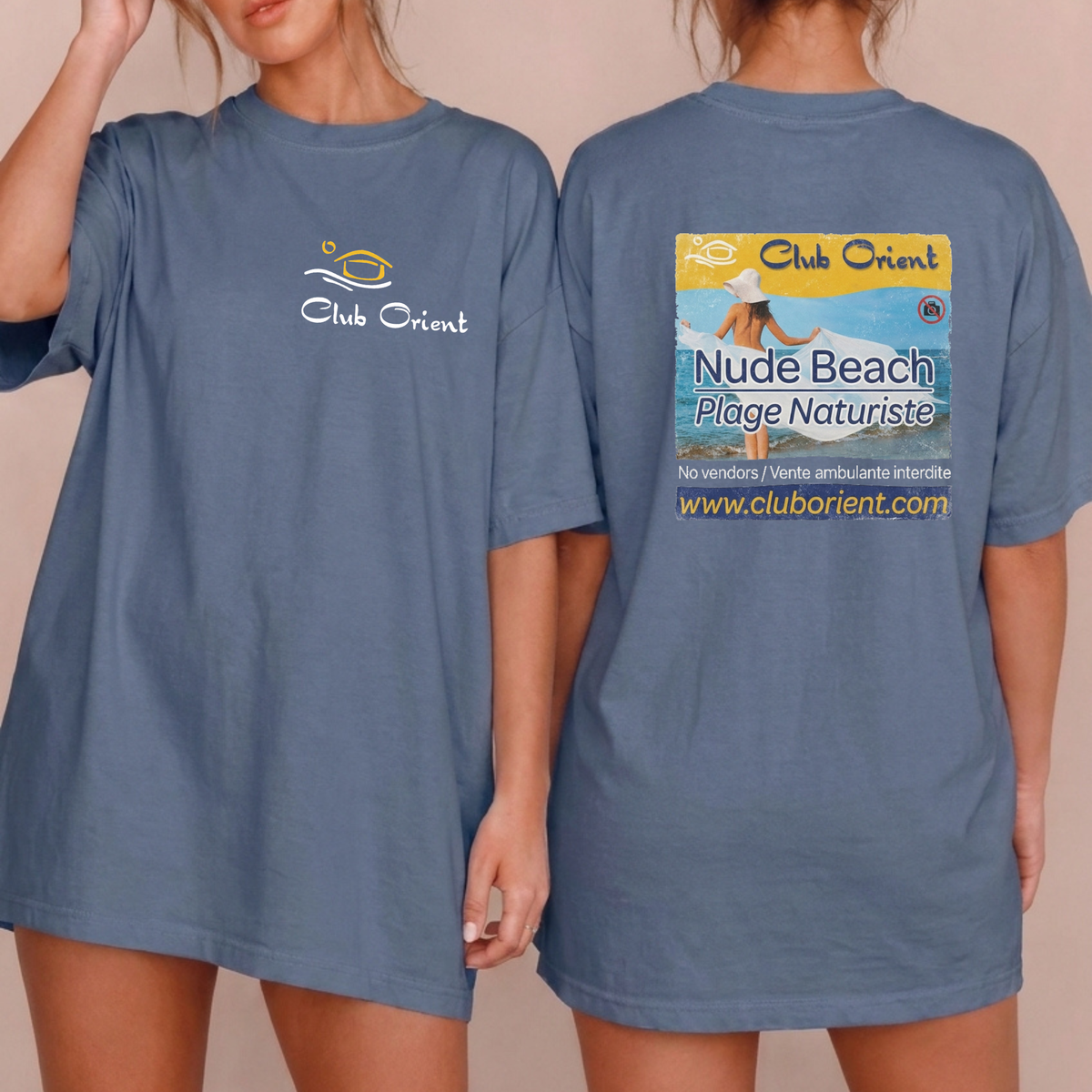Club Orient Nude Beach T-Shirt | Plage Naturiste Resort Logo Tee, St. Martin