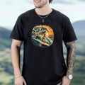 Surf Naked surfer graphic T-Shirt | Retro sunset design Tee, Fun Beach Shirt